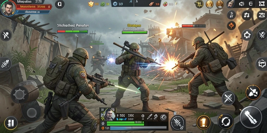 Screenshot utama menampilkan aksi strategi yang intens dalam 3178.
