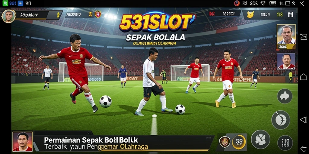 Tampilan gameplay mendebarkan dari 531SLOT dengan aksi sepak bola.