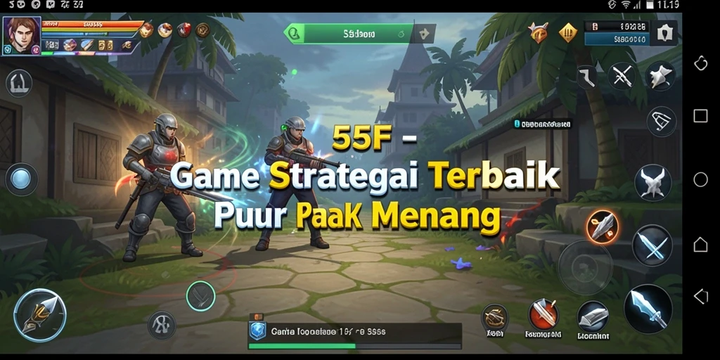 Gameplay menegangkan dalam 555F yang menunjukkan strategi dan pertempuran.