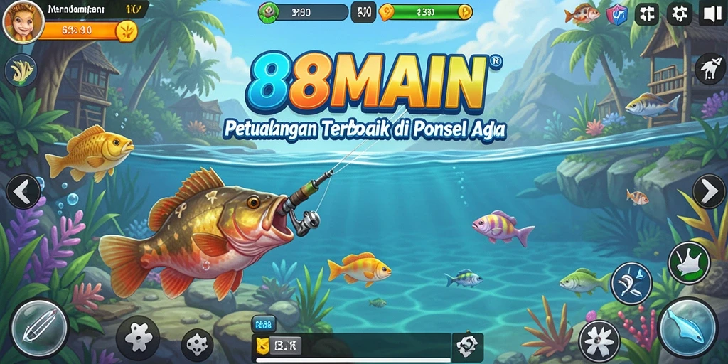 Screenshot gameplay 88MAIN yang menampilkan pengalaman memancing seru.
