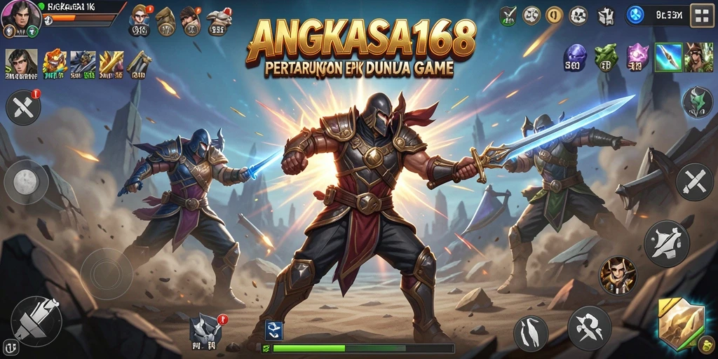 Tampilan aksi seru dalam gameplay Fighting ANGKASA168.