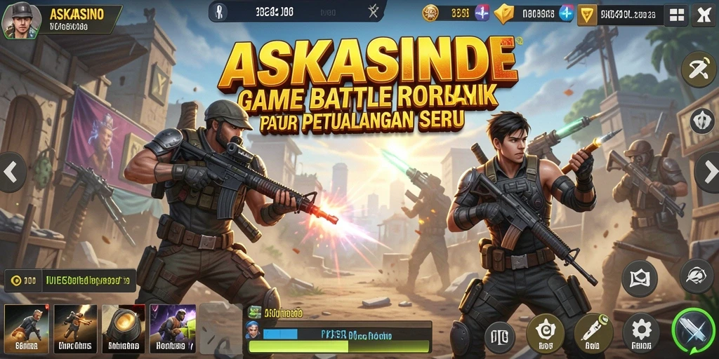 Gameplay seru dari ASKASINO yang menampilkan aksi Battle Royale.