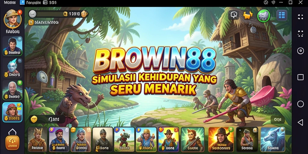 Gameplay BROWIN88 menampilkan simulasi kehidupan yang dinamis dan interaktif.
