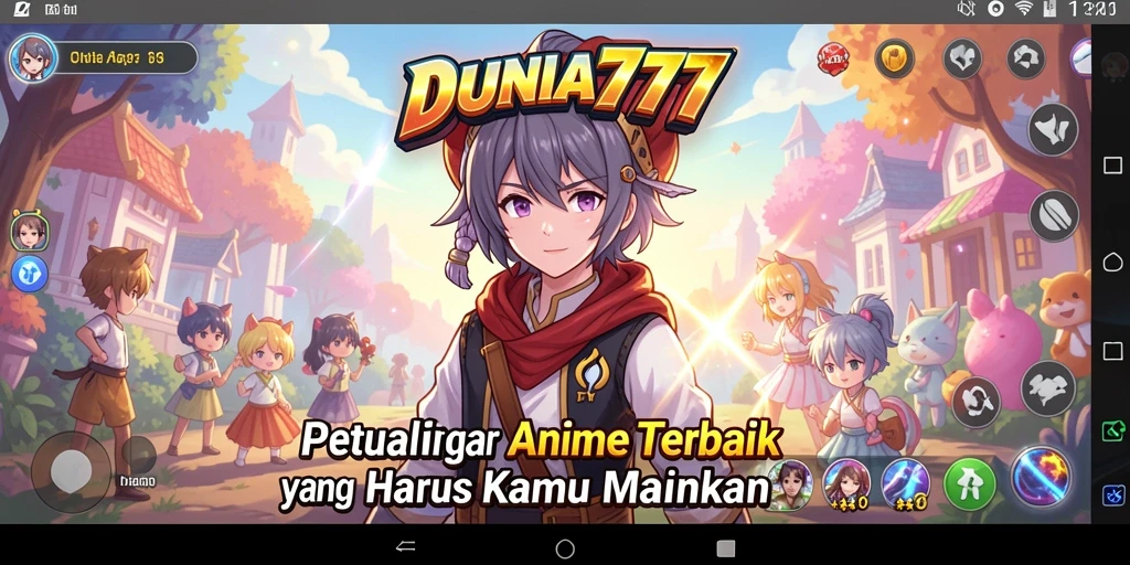 Tampilan gameplay seru di DUNIA777 dengan karakter anime ikonik.