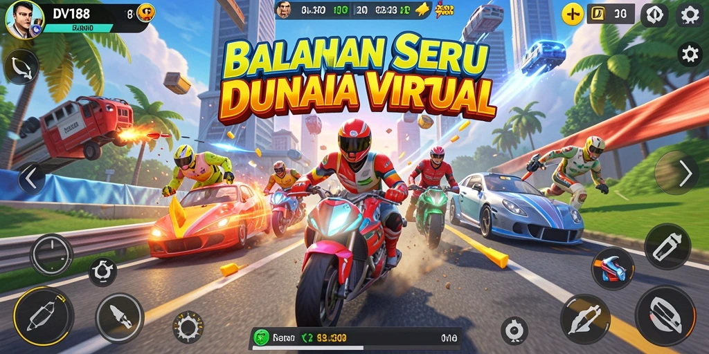 Tangkapan layar gameplay balapan seru di DV188.