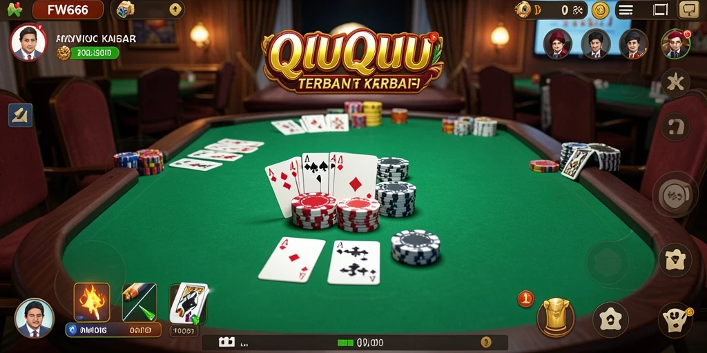 Screenshot utama FW66 menampilkan aksi seru permainan QiuQiu.