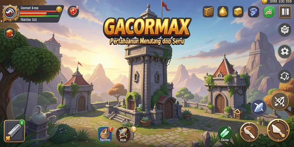 Tampilan gameplay GACORMAX yang seru dalam tower defense.