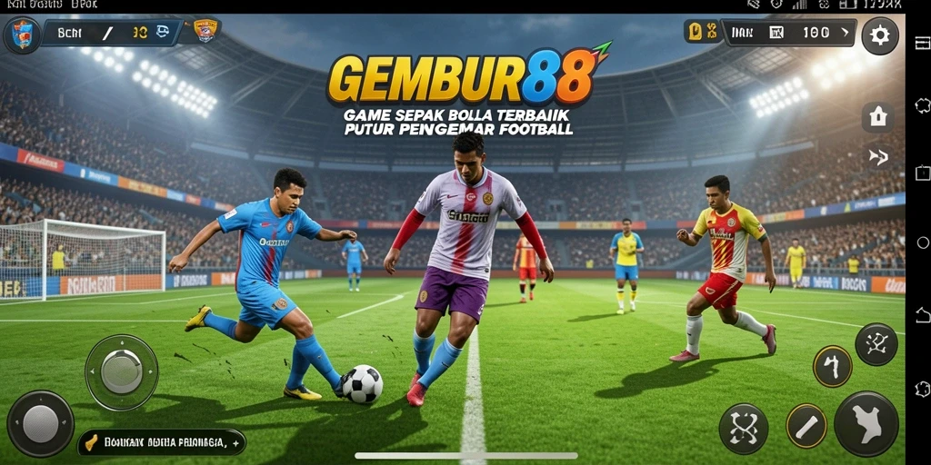 Tampilan gameplay sepak bola yang mendebarkan di GEMBUR88.