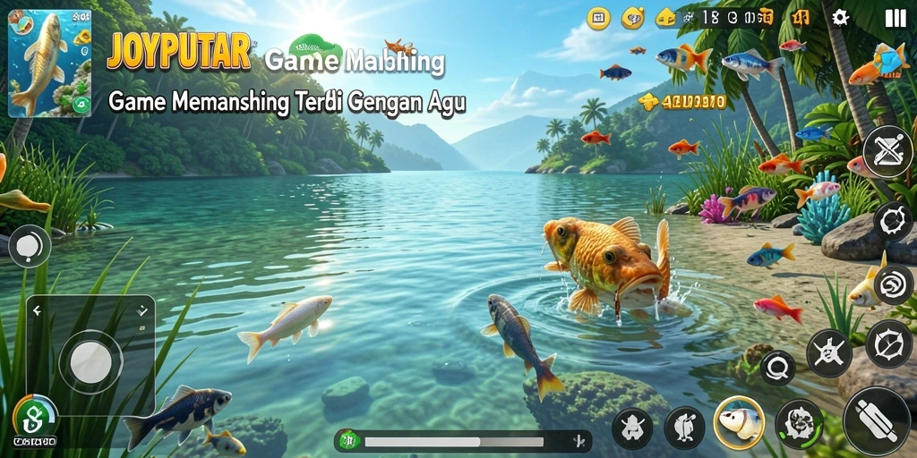 Gameplay seru JOYPUTAR dengan pengalaman memancing yang realistis.