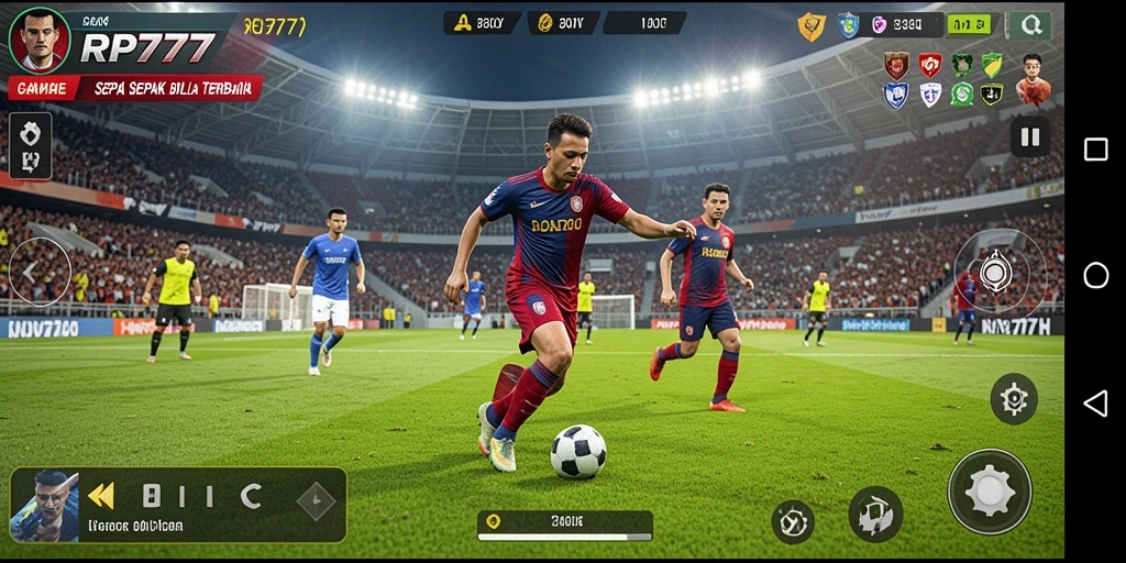 Tampilan gameplay menegangkan dalam pertandingan sepak bola.
