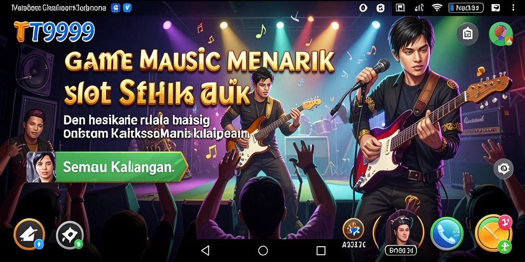 Screenshot gameplay T9999 yang menunjukkan aksi menarik saat bermain musik.