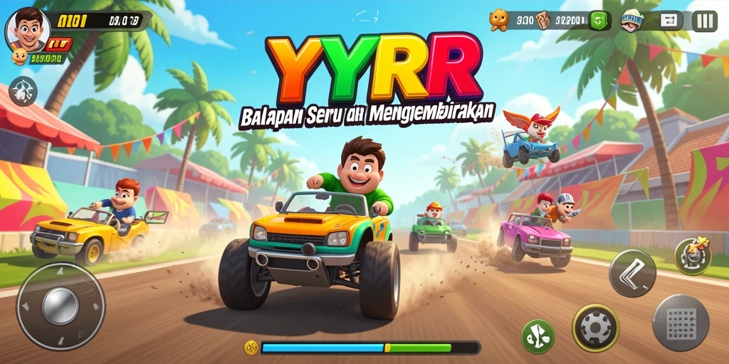 Gameplay balap yang seru di YYRR dengan grafis menakjubkan.